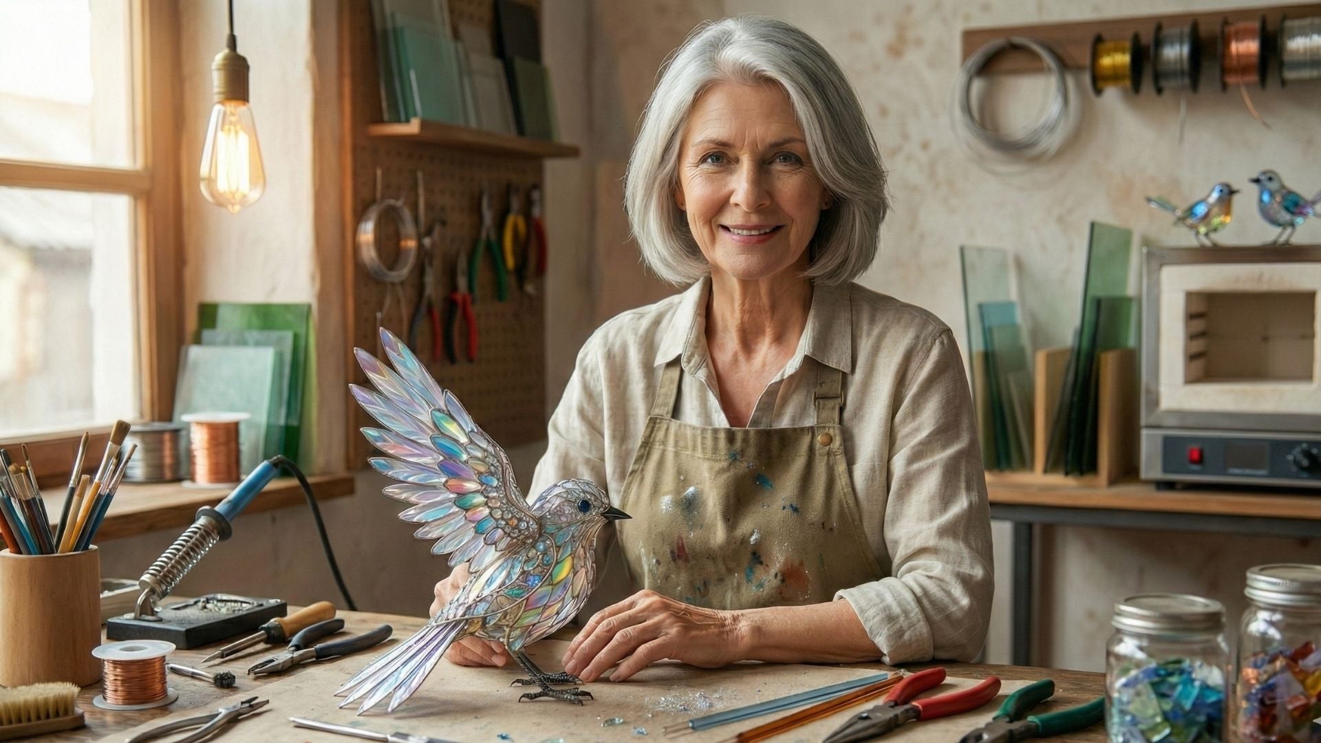 Margaret Ellis in her workshop